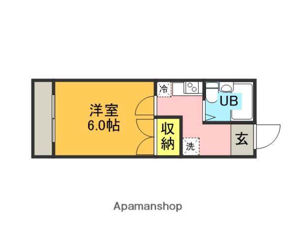 ハイツ大室(1K/2階)の間取り写真