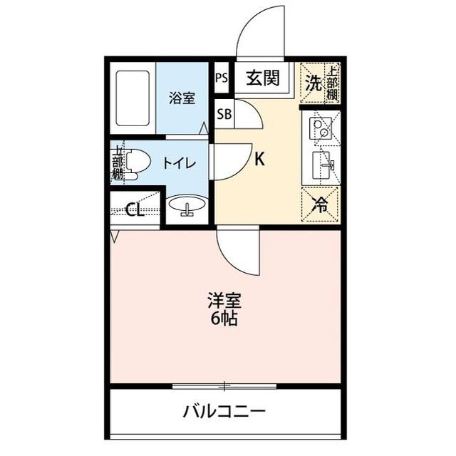 エクセラン中浦和(1K/1階)の間取り写真