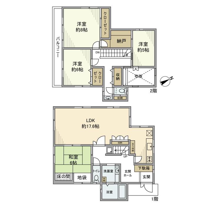 京浜東北・根岸線 与野駅 徒歩14分 2階建 築42年(4LDK)の間取り写真