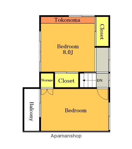 埼京線 南与野駅 バス乗車時間：10分 本村停バス停で下車 徒歩5分 2階建 築46年(ワンルーム/2階)の間取り写真