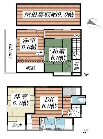 京浜東北・根岸線 北浦和駅 徒歩19分 2階建 築35年(3DK)の間取り写真