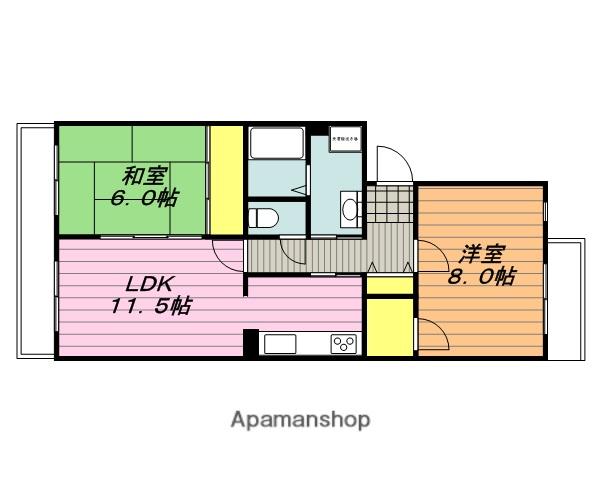コーポレート南与野(2LDK/1階)の間取り写真
