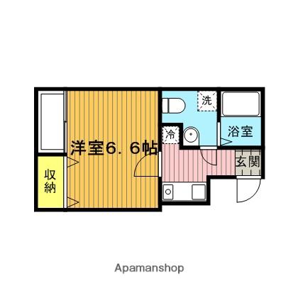 サンフラワーⅢ(1K/4階)の間取り写真