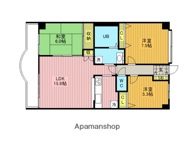 東浦和ガーデンプラザ壱番館(3LDK/3階)の間取り写真