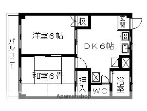 プラセール南与野(2DK/3階)の間取り写真