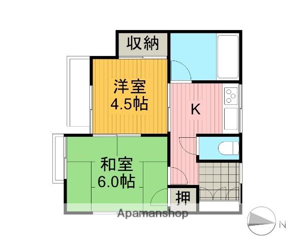京浜東北・根岸線 北浦和駅 徒歩19分 1階建 築54年(2K)の間取り写真