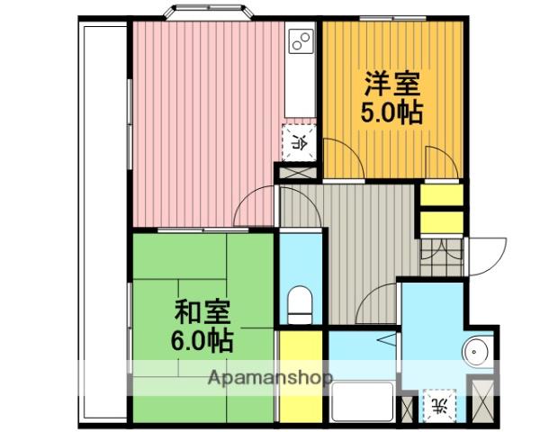 グレイストーエイⅠ(1DK/1階)の間取り写真