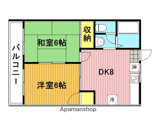 コーポ三角(2DK/2階)の間取り写真