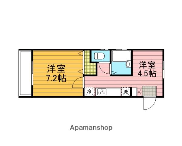 コスモヴィラ壱番館(1K/1階)の間取り写真