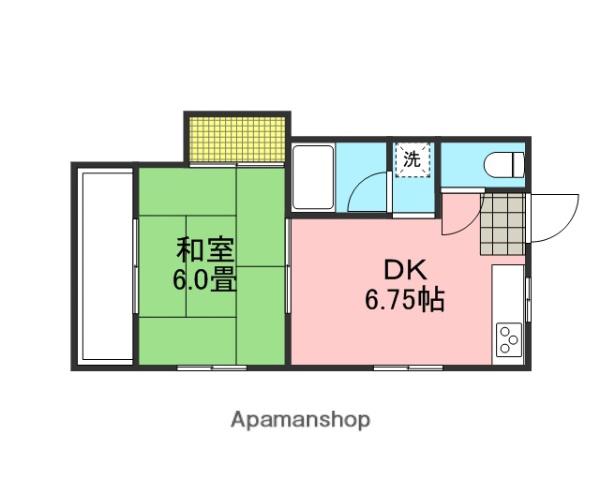 ヨコヤマハイツ(1DK/1階)の間取り写真