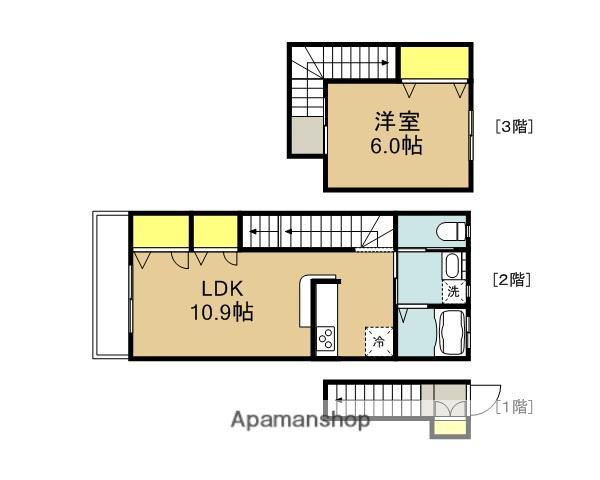 ニューピア(1LDK/2階)の間取り写真