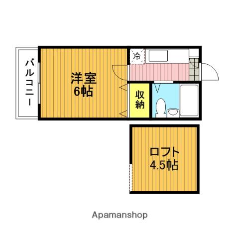コスモシティ中浦和(1K/2階)の間取り写真