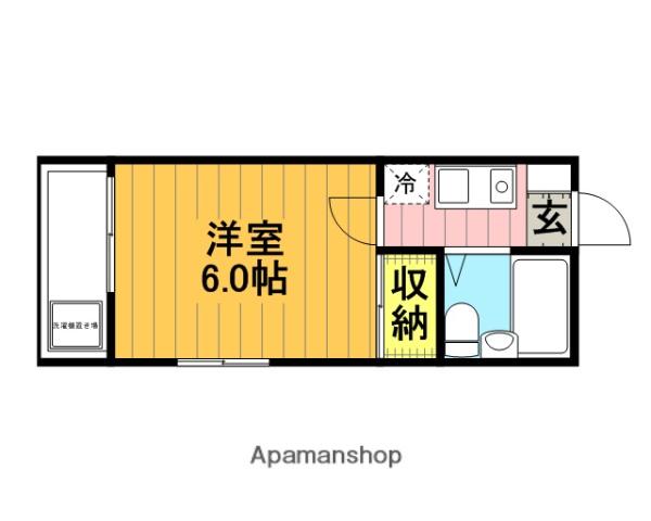 コスモシティ中浦和(1K/1階)の間取り写真