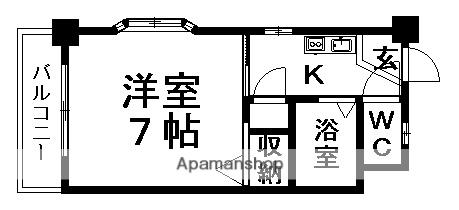 第1エメラルド(1K/3階)の間取り写真