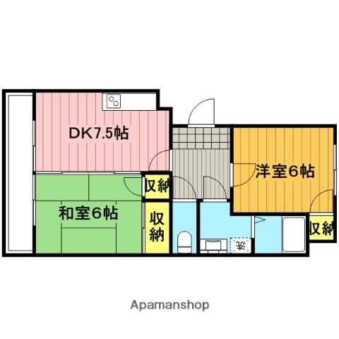 アーデルミーツ(2DK/1階)の間取り写真