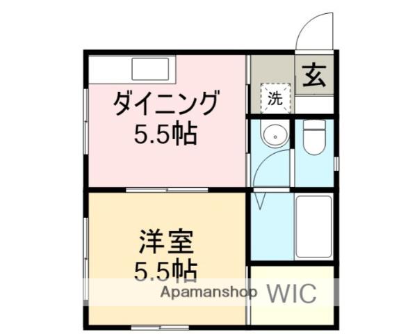 パステルコートⅡ(1DK/1階)の間取り写真