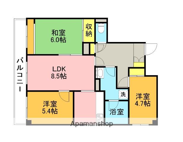 ツインズ浦和(3LDK/4階)の間取り写真