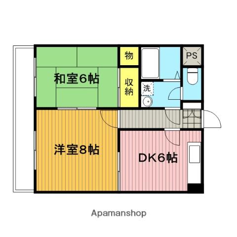 スターフィールドA(2DK/1階)の間取り写真