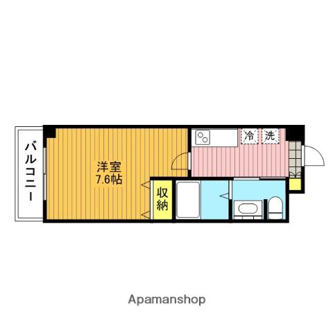 バージュアル浦和イースト(1K/2階)の間取り写真