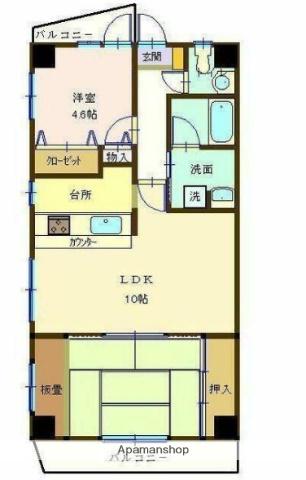 ライオンズマンション南浦和第2(2LDK/14階)の間取り写真