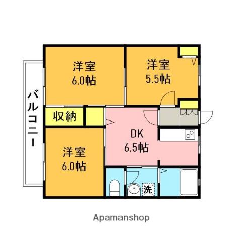 メゾン吉田Ⅱ(3DK/2階)の間取り写真