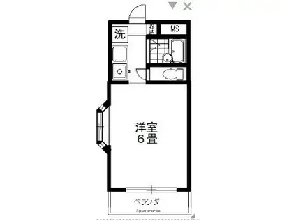 東浦和シティハイツ(ワンルーム/2階)の間取り写真
