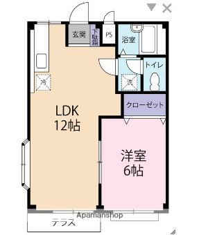 サンシティ竹内(1LDK/2階)の間取り写真