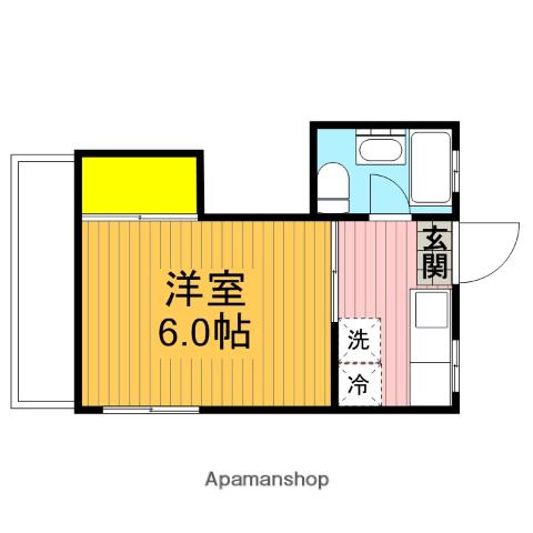 若葉コーポ(1K/1階)の間取り写真