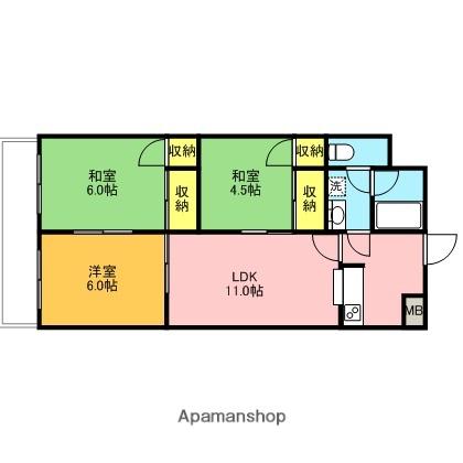 メゾン・プリムベール(3LDK/3階)の間取り写真