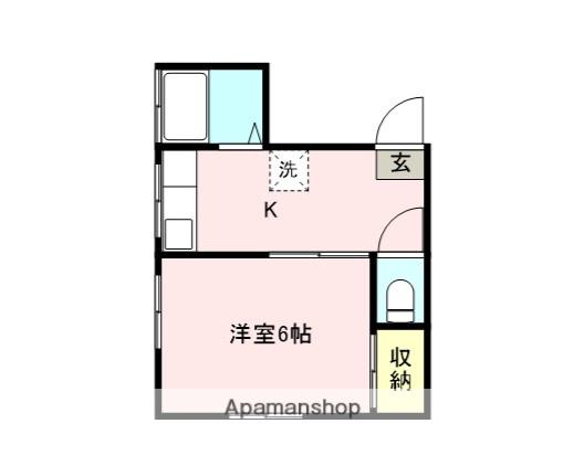 とうざん荘(1K/2階)の間取り写真