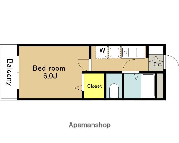 ロジマン蕨Ⅰ(1K/1階)の間取り写真