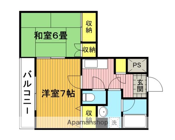 ブリュッヘンパーク(2K/2階)の間取り写真