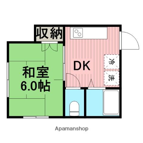 静コーポ(1K/1階)の間取り写真
