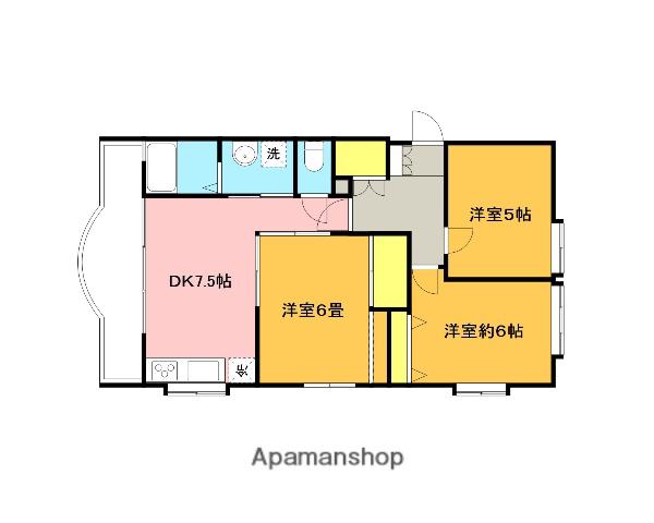日建プリムローズ前地Ⅱ(3DK/3階)の間取り写真