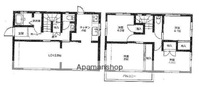 京浜東北・根岸線 浦和駅 バス乗車時間：15分 駒形バス停で下車 徒歩3分 2階建 築39年(4LDK)の間取り写真