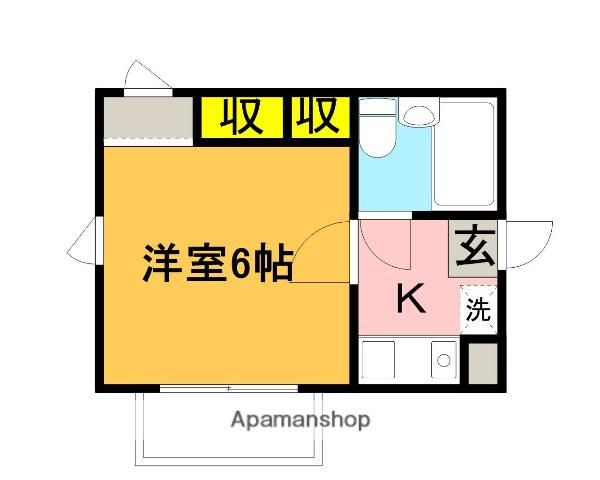 ベルトピア浦和Ⅰ(1K/3階)の間取り写真