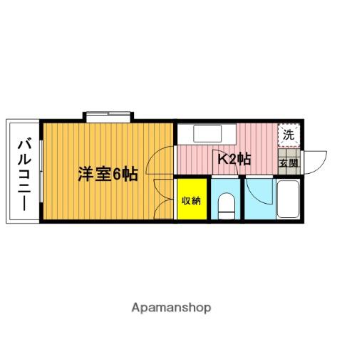 蕨シルクハイツ(1K/1階)の間取り写真