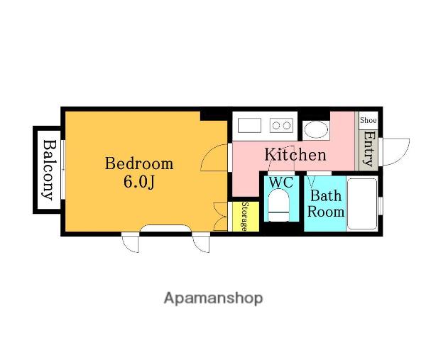 ROSE COURT(1K/2階)の間取り写真