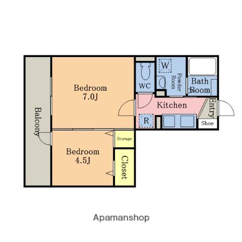 セジュール南浦和(1LDK/1階)の間取り写真