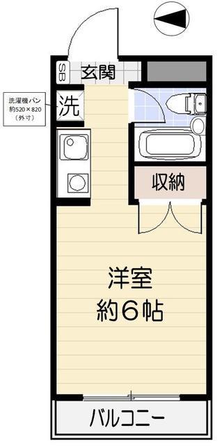 ジョイフル浦和(ワンルーム/4階)の間取り写真
