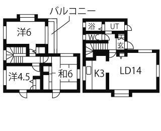 ドミエール　Ａ棟(3LDK)の間取り写真