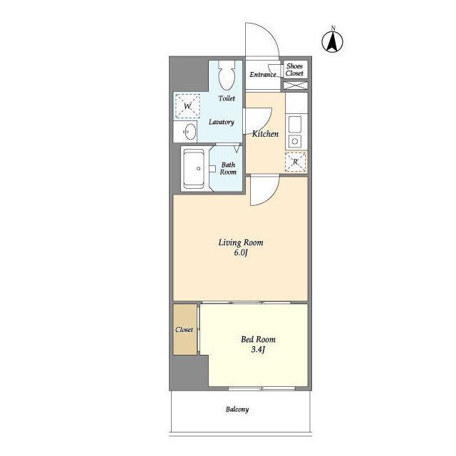 アクシーズタワー浦和岸町Ⅲ(1DK/7階)の間取り写真