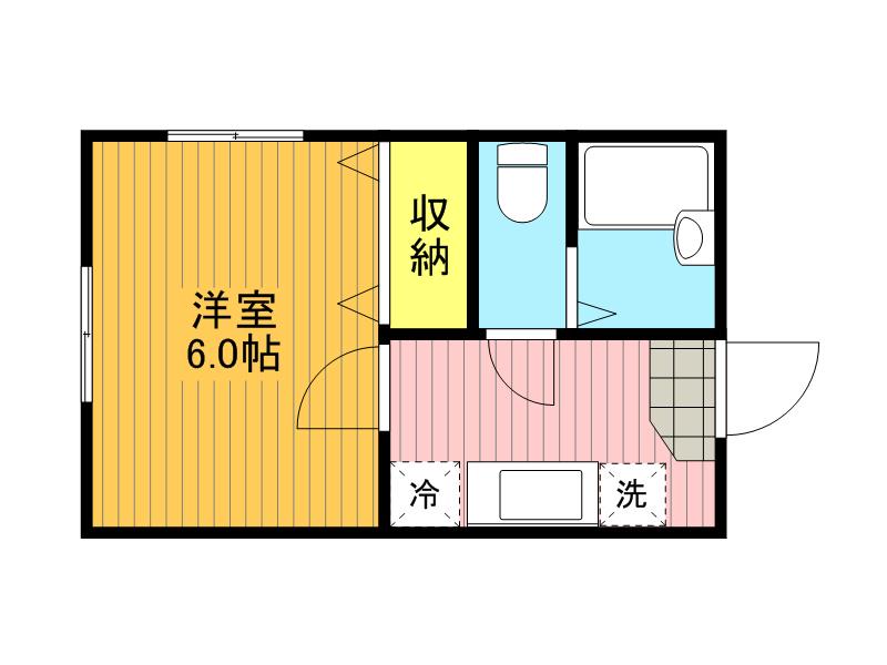 サンエイトハイム(1K/1階)の間取り写真