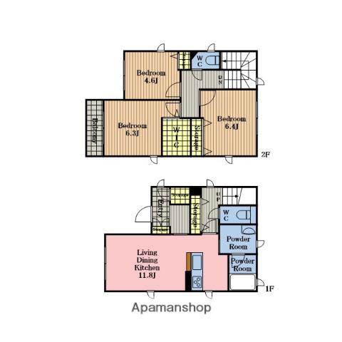 京浜東北・根岸線 南浦和駅 徒歩17分 2階建 築7年(3LDK)の間取り写真