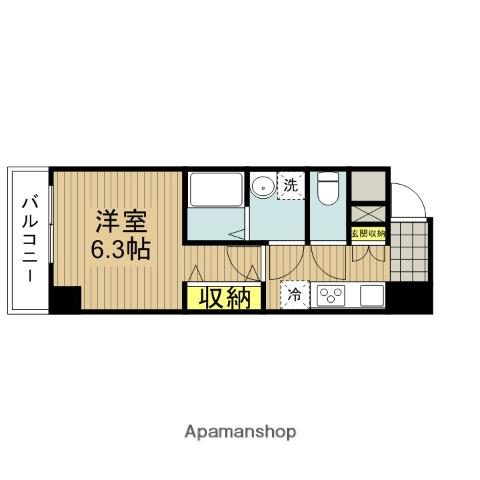 ライジングハウスゴテン(1K/1階)の間取り写真