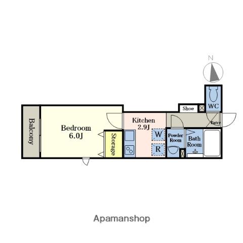 メゾンラフィネ2(1K/1階)の間取り写真