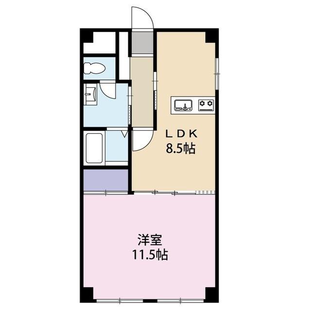 ラーバン・ライブ・レジデンス(1LDK/1階)の間取り写真