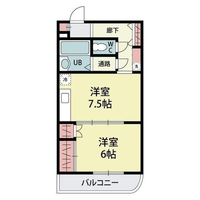 KSマンション文蔵(1DK/2階)の間取り写真