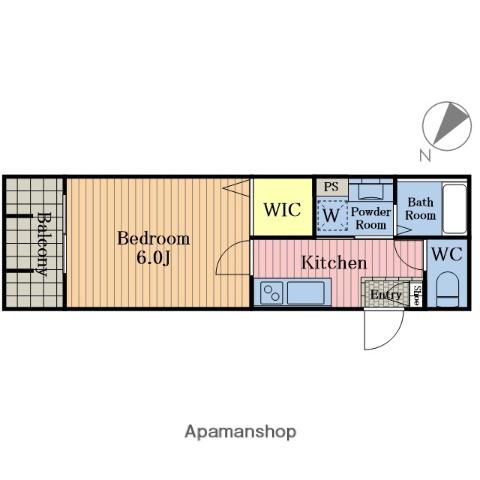 BRILLIANT南浦和(1K/3階)の間取り写真