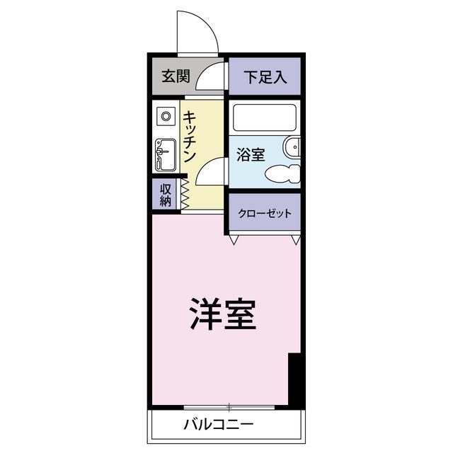 ヴィアーレ浦和(ワンルーム/3階)の間取り写真